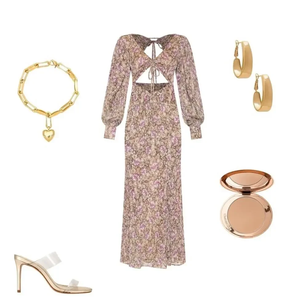 For Love & Lemons Wynne Maxi Dress Purple NWT M $299 Retail - Picture 4 of 10